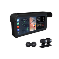 Hesida sans fil CarPlay Moto Android Auto 6.25 "Portable numérique moto tableau de bord GPS Navigation écran d'affichage TPMS moniteur