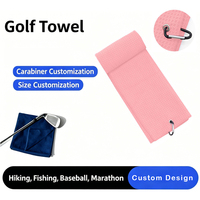 Serviette de sport en microfibre gaufrée carrée pour le golf, séchage rapide, avec crochet magnétique, écologique et protection solaire