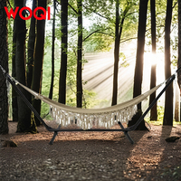 WOQI Offre Spéciale d'activité de plein air pliée famille Camping confortable tissu hamac balançoire lit