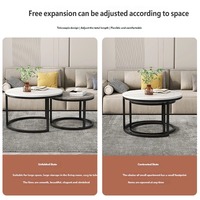 Table basse de salon moderne et compacte, multifonctionnelle, avec plateau extensible, design rond, meubles gain de place