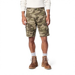 Shorts cargo camouflage pour homme, taille mi-haute, fermeture boutonnée, en toile respirante, style décontracté, type bermuda - Product Image 3
