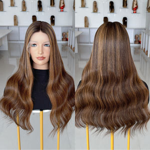 Peluca de Cabello Natural Europeo con Nudos Pequeños para Mujer, Pelucas con Reflejos para Mujeres Blancas de 18-24 Pulgadas # Hawái - Product Image 1