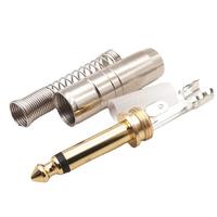 YYTCG/OEM TCG-65-GT Prise jack mono TS 6,35 mm 2 pôles Stéréo 1/4 pouce Connecteur mâle à souder Métal plaqué or pour guitare