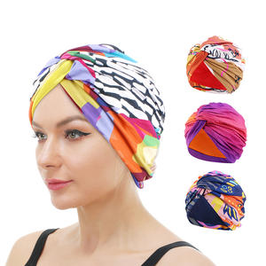 Turban africain torsadé doublé en satin 12 couleurs Bandeaux pour femmes Tubans pour dames Accessoires de cheveux - Product Image 2