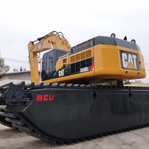 Excavatrice amphibie Caterpillar 349DL d'occasion de 50 tonnes à bras long pour le dragage marin lourd et les travaux fluviaux - Product Image 3