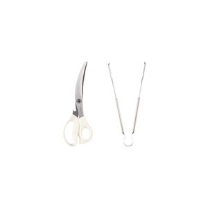 FaSoLa Grilling Shears Set Stainless Steel Beige Multipurpose <b>BBQ</b> Tools - Product Image 5