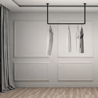 Loft industriel Pamo Porte-vêtements mural Robuste Conduites d'eau Armoire de plain-pied pour chambre à coucher Bain pour affichage de bijoux Cuisine