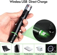 Pointeur laser vert rouge haute puissance rechargeable par USB Télécommande Laser de pêche avec longueur d'onde de 532 nm