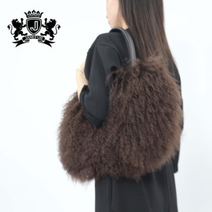 Borsa da Donna alla Moda in <span class=keywords><strong>Pelliccia</strong></span> di Agnello Mongolo <span class=keywords><strong>Nera</strong></span>, Vendita Diretta dalla Fabbrica - Product Image 3