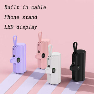 พาวเวอร์แบงค์พกพาขนาดเล็ก 5000mAh พร้อมสายในตัว จอ LCD เหมาะสำหรับการเดินทาง ขายส่งจากโรงงาน - Product Image 3