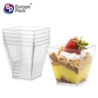 Mini-collation carrée réutilisable avec logo personnalisé, pour dessert, vin, yaourt, gobelets en plastique de fête