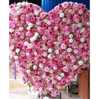 Panneau mural de fleurs artificielles carré 8x8 pieds, support réutilisable pour toile de fond florale de mariage avec roses, pour décoration d'événements et de fêtes d'anniversaire