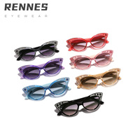 2026 New Neon Rhinestone Eye Sunglasses Cute Baby Styling, Anti UV