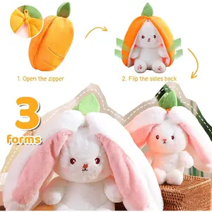 Üretici özel yumuşak peluches anime plushie küçük sevimli kawaii dolması hayvan peluş havuç çilek tavşan peluş tavşan oyuncaklar