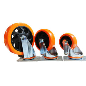 Werks-Direkt vertrieb 4 Zoll Orange PP/PVC-Rad rolle Mittelschwere Dreh verriegelung rolle - Product Image 2