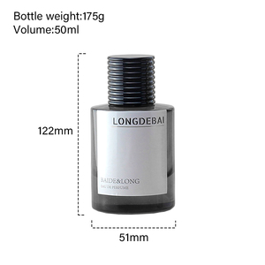 Wholesale <b>Empty</b> Cylinder Perfume <b>Spray</b> <b>Bottle</b> Clear Crimp Round 30ml 50ml 100ml Glass Perfume <b>Bottle</b> with Ribbed Gold Black Cap - Product Image 4
