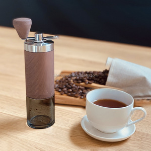 Moulin à café manuel en céramique à réglage ajustable, motif <span class=keywords><strong>grain</strong></span> de bois ou marbre blanc, pour usage domestique - Product Image 5
