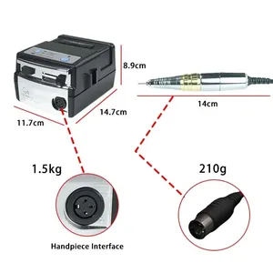 Máquina Portátil de Manicura G5 E-file, Máx. 28000 RPM, Profesional, Silenciosa, Resistente a Impactos, Motor de Acero Inoxidable con Acabado Cepillado, Diseño de Llama - Product Image 2