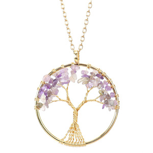 <span class=keywords><strong>Arbre</strong></span> de Vie Fil Enveloppé Pendentif Quartz Naturel Énergie Spirituelle Guérison Cristal Bijoux Collier - Product Image 6