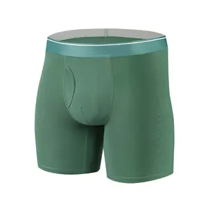 OEM Custom Men's Underwear Boxer Briefs Soft Confortável Bamboo Viscose Underwear Boxer Briefs para Homens