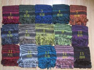 Q703 95 * 95cmコットンチェック柄ケフィエヘッドネックスカーフアラブラップタッセル付きシェマー砂漠スカーフ - Product Image 6