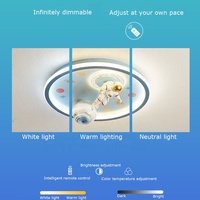 Bleu rose créatif dessin animé Spaceman planète série LED Dimmable plafonnier pour chambre lumière chaude Protection des yeux plafonnier
