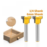Fresa de ranurado en T de acero de tungsteno con vástago de 1/4\" para cerraduras de cajones, para construcción de cajones y carpintería, personalizable ODM/OEM