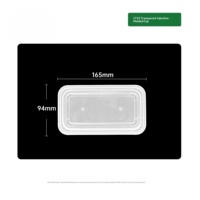 Boîte à lunch en plastique bleu, sans BPA, récipient alimentaire rectangulaire, boîte de préparation de repas jetable à emporter