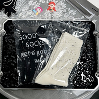 Chaussettes Crew KTS178 OEM avec logo personnalisé, fabriquez votre propre design, à la mode, blanches et noires, en coton, de luxe, avec diamants et strass.
