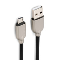 Aleación de zinc Carga rápida 3A USB a Cable de carga Micro-USB para teléfonos móviles Cámara de PC-Chaqueta de PVC con blindaje trenzado