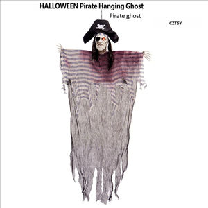 Décoration suspendue de fantôme pirate à un œil brillant pour Halloween, effrayant et effrayant pour les fêtes à thème dans les maisons. - Product Image 4