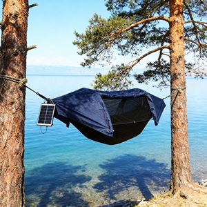 Hamaca Convertible con Red Superior Extraíble y Tela de Nailon Versátil para Usar como Tumbona <span class=keywords><strong>o</strong></span> Cama Protegida - Product Image 1