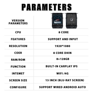Autoradio 13 pouces pour Ford F150 2013 2014, écran tactile, navigation GPS, lecteur multimédia, unité principale, CarPlay sans fil - Product Image 3