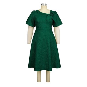 Abito nuovo alla moda <span class=keywords><strong>taglie</strong></span> <span class=keywords><strong>forti</strong></span> con maniche a sbuffo e vita alta, adatto per serate di gala e per il lavoro, comodo jacquard. - Product Image 5
