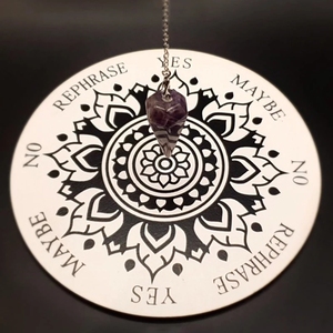 CSJA Reiki guérison Pierre Naturelle d'Améthyste Egyptien Pendule Divinatoire <span class=keywords><strong>Radiesthésie</strong></span> Pendulo  E112 - Product Image 2