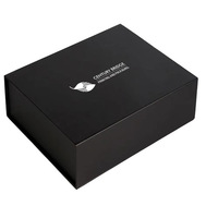 Boîte Cadeau de Luxe Magnétique Noire Doublée de Satin, Emballage Premium avec Intérieur en Satin