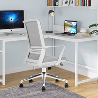 Vaseat Chaise de bureau ergonomique en maille moderne à dossier moyen pivotante pour le bureau à domicile, directement de l'usine