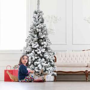 Factory Wholesale Self-Assemble Decorated Xmas <b>Trees</b> Decoration Premium Snow Flocked Christmas <b>Trees</b> With Thick Metal Base - Product Image 1