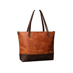 <b>Cheap</b> Price Custom Eco Friendly Durable 100% Genuine Leather Large Capacity Waterproof Zipper Lightweight Casual Handbags - Product Image 4
