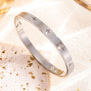 Wholesale Trendy Star Design Cuff & <b>Bangles</b> <b>Bracelet</b> 18K Gold & Silver Plated Chic Diamonds for Women's Gift Occasions - Product Image 1