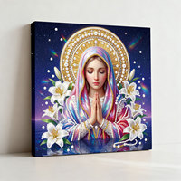 Kit de Peinture Diamant 5D DIY Chrétien Jésus-Christ Mère Marie pour Enfants Débutants Décoration Religieuse Cadeau