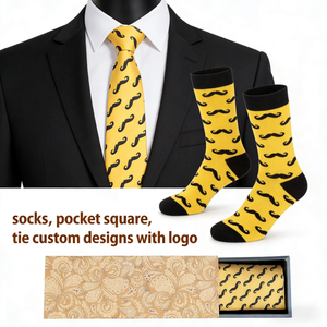 V&J Wholesale : Créez votre propre ensemble personnalisé de cravate, pochette de costume et chaussettes <span class=keywords><strong>pour</strong></span> homme, ensemble de cravate formel <span class=keywords><strong>pour</strong></span> mariage - Product Image 1