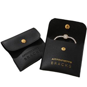 Bolsa de cuero PU mini con logotipo personalizado al por mayor, superventas, tipo sobre con cierre a presión, para embalaje de joyas y regalos, con tapa abatible - Product Image 6