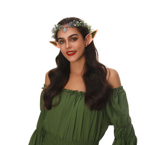 Diadema <span class=keywords><strong>de</strong></span> Flores Hecha a Mano para Boda, Tocado <span class=keywords><strong>de</strong></span> Hada con Cristales, Accesorio <span class=keywords><strong>de</strong></span> Disfraz <span class=keywords><strong>de</strong></span> Elfo Renacentista para Mujer - Product Image 4