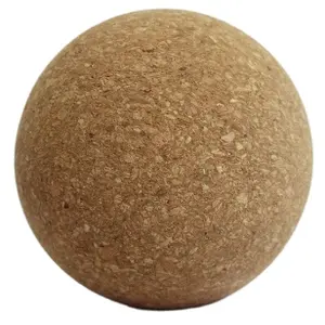 Bola de massagem ecológica para ioga, bola de ioga de cortiça natural personalizada com 61 mm de diâmetro, bola 100% natural para ioga