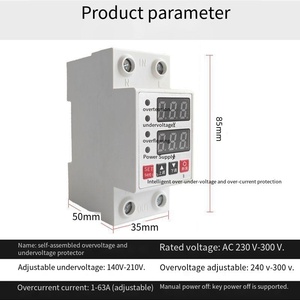 40A 63A 80A 230V Din Rail có thể điều chỉnh quá áp và dưới Điện áp bảo vệ kỹ thuật số quá dòng bảo vệ điện áp bảo vệ - Product Image 3
