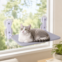 Hamac pliable pour chat à ventouse de fenêtre, lit suspendu en tissu maillé pour animaux de compagnie