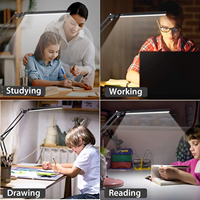 Lampe de bureau LED moderne et écologique Bras oscillant d'architecte avec pince Dimmable Office & Study Task Liseuse Port USB Lampe de table