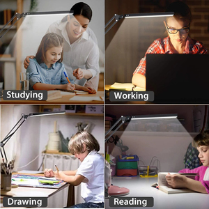 Đèn bàn <span class=keywords><strong>LED</strong></span> hiện đại thân thiện với môi trường, kiểu dáng kiến trúc sư, có cần xoay và kẹp, điều chỉnh độ sáng, dùng cho văn phòng & học tập, đọc sách, có cổng USB - Product Image 3