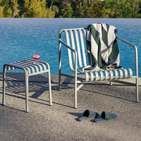 Chaises d'extérieur décontractées de style nordique, idéales pour les cours, les salons de thé, les cafés, les jardins – Chaises en fer gris à pieds droits